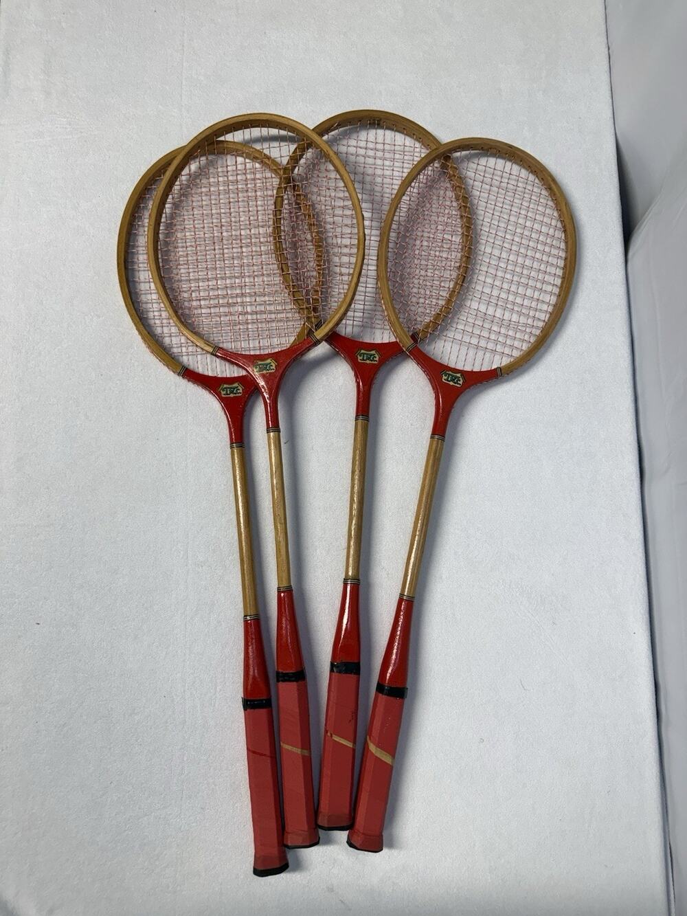 VTG Wooden Tennis Rackets  T.M.C Lot 4 Slim Frame MCM recquets collectible decor